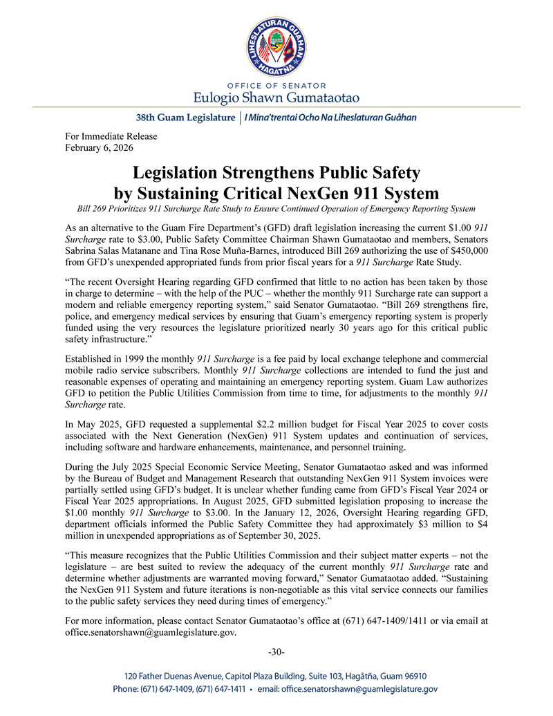 Legislation Strengthens Public Safety by Sustaining Critical NexGen 911 System